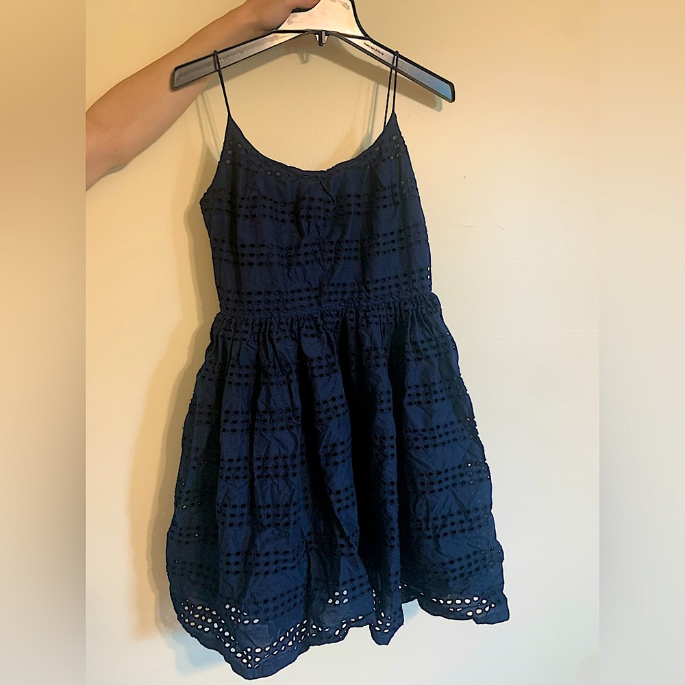 j. crew dark royal blue strap dress